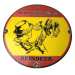 Vintage Winchester Sign – Reindeer Rifles & Shotguns Gas Pump Porcelain Sign