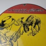 Vintage Winchester Sign – Reindeer Rifles & Shotguns Gas Pump Porcelain Sign - Image 8