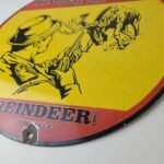 Vintage Winchester Sign – Reindeer Rifles & Shotguns Gas Pump Porcelain Sign - Image 10