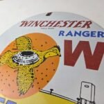 Vintage Winchester Skeet Sign – Ranger Shot Gun Shells Gas Pump Porcelain Sign - Image 12