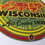 Vintage Wisconsin Engines Sign – Gas Pump Plate Automobiles Porcelain Sign - Image 11