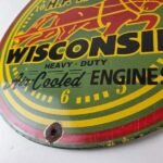 Vintage Wisconsin Engines Sign – Gas Pump Plate Automobiles Porcelain Sign - Image 14