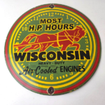 Vintage Wisconsin Engines Sign – Gas Pump Plate Automobiles Porcelain Sign - Image 15