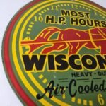 Vintage Wisconsin Engines Sign – Gas Pump Plate Automobiles Porcelain Sign - Image 6