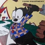 Vintage Wood's Farm Equipment Sign – Felix the Cat Gas Auto Pump Porcelain Sign - Image 3