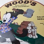 Vintage Wood's Farm Equipment Sign – Felix the Cat Gas Auto Pump Porcelain Sign - Image 4