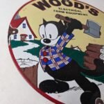 Vintage Wood's Farm Equipment Sign – Felix the Cat Gas Auto Pump Porcelain Sign - Image 6