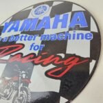 Vintage Yamaha Motorcycle Sign – Biker Automobile Gas Service Porcelain Sign - Image 13
