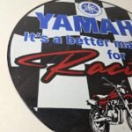 Vintage Yamaha Motorcycle Sign – Biker Automobile Gas Service Porcelain Sign - Image 6