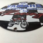 Vintage Yamaha Motorcycle Sign – Biker Automobile Gas Service Porcelain Sign - Image 10