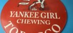 Vintage Yankee Girl Tobacco Sign – Chewing Gas Pump Plate Porcelain Sign - Image 12