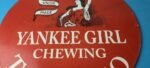 Vintage Yankee Girl Tobacco Sign – Chewing Gas Pump Plate Porcelain Sign - Image 4