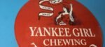 Vintage Yankee Girl Tobacco Sign – Chewing Gas Pump Plate Porcelain Sign - Image 6