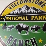 Vintage Yellowstone National Park Ranch Porcelain Sign – Bison Wildlife Sign - Image 4