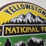 Vintage Yellowstone National Park Ranch Porcelain Sign – Bison Wildlife Sign - Image 5