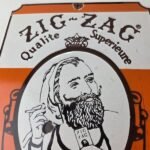 Vintage Zig-Zag Cigarette Papers Sign – Porcelain Tobacco Gas Pump Station Sign - Image 3
